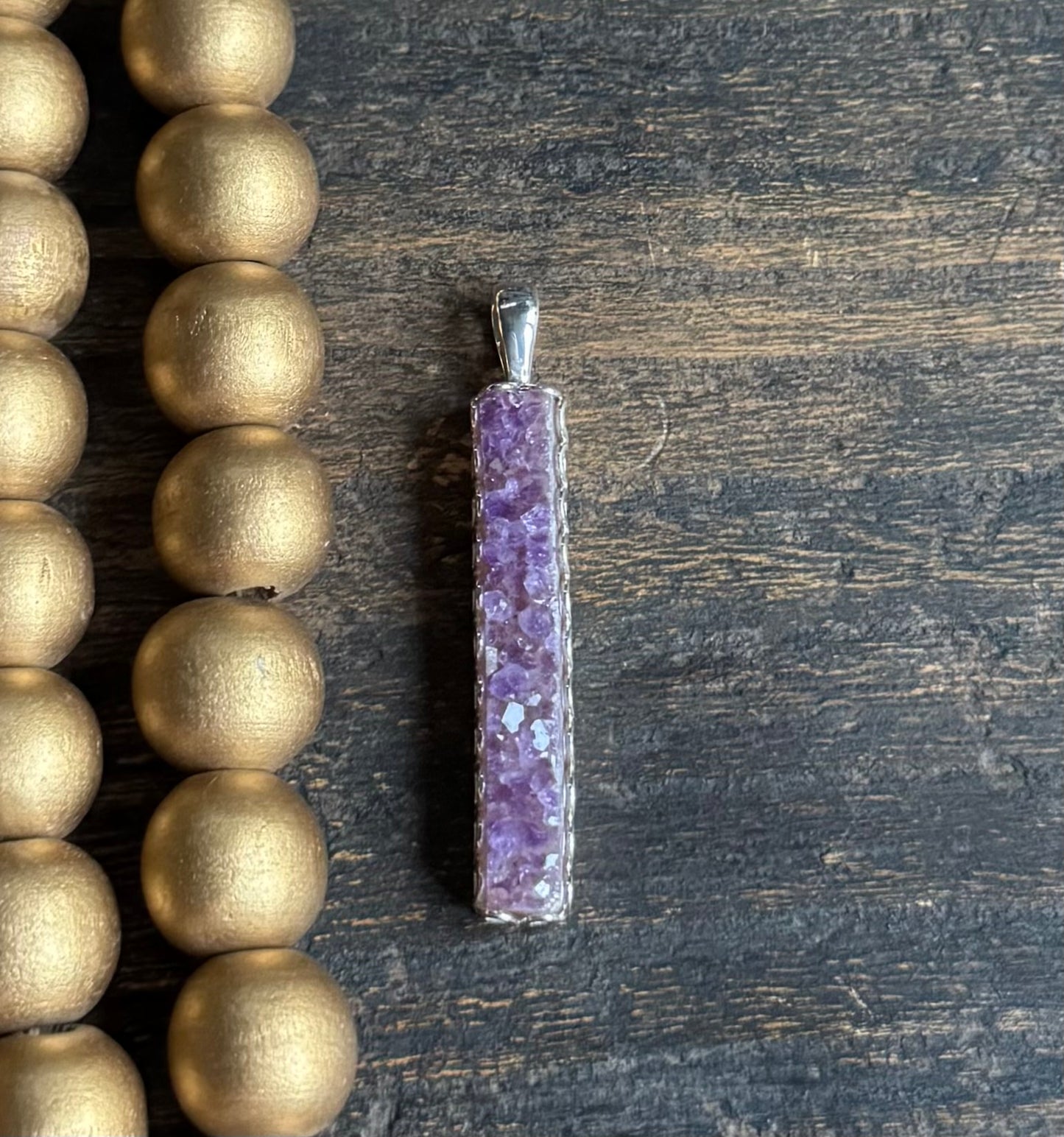 Druzy Bar Pendant