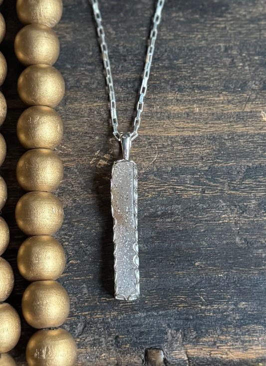 Druzy Bar Pendant