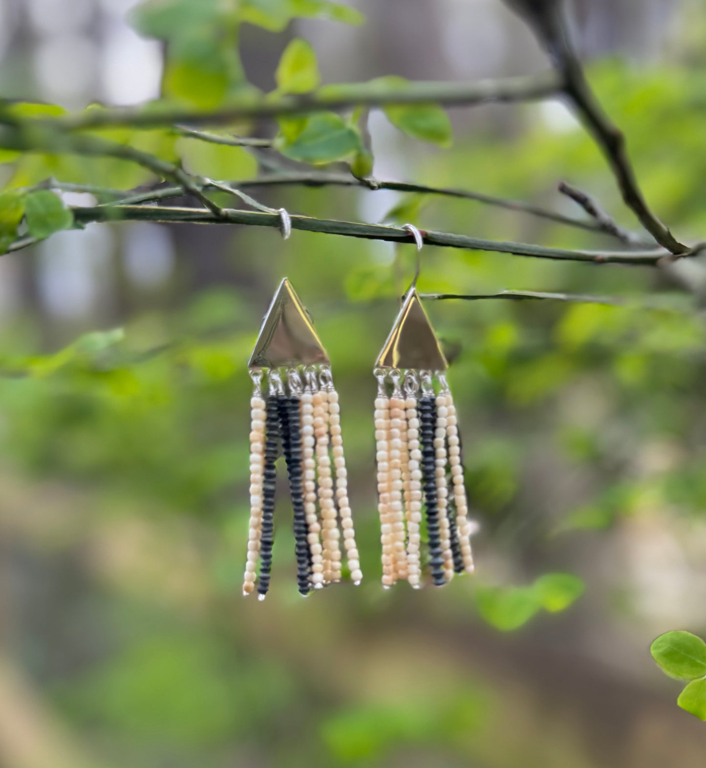 Mammoth Triangle Fringe Chandelier Earrings