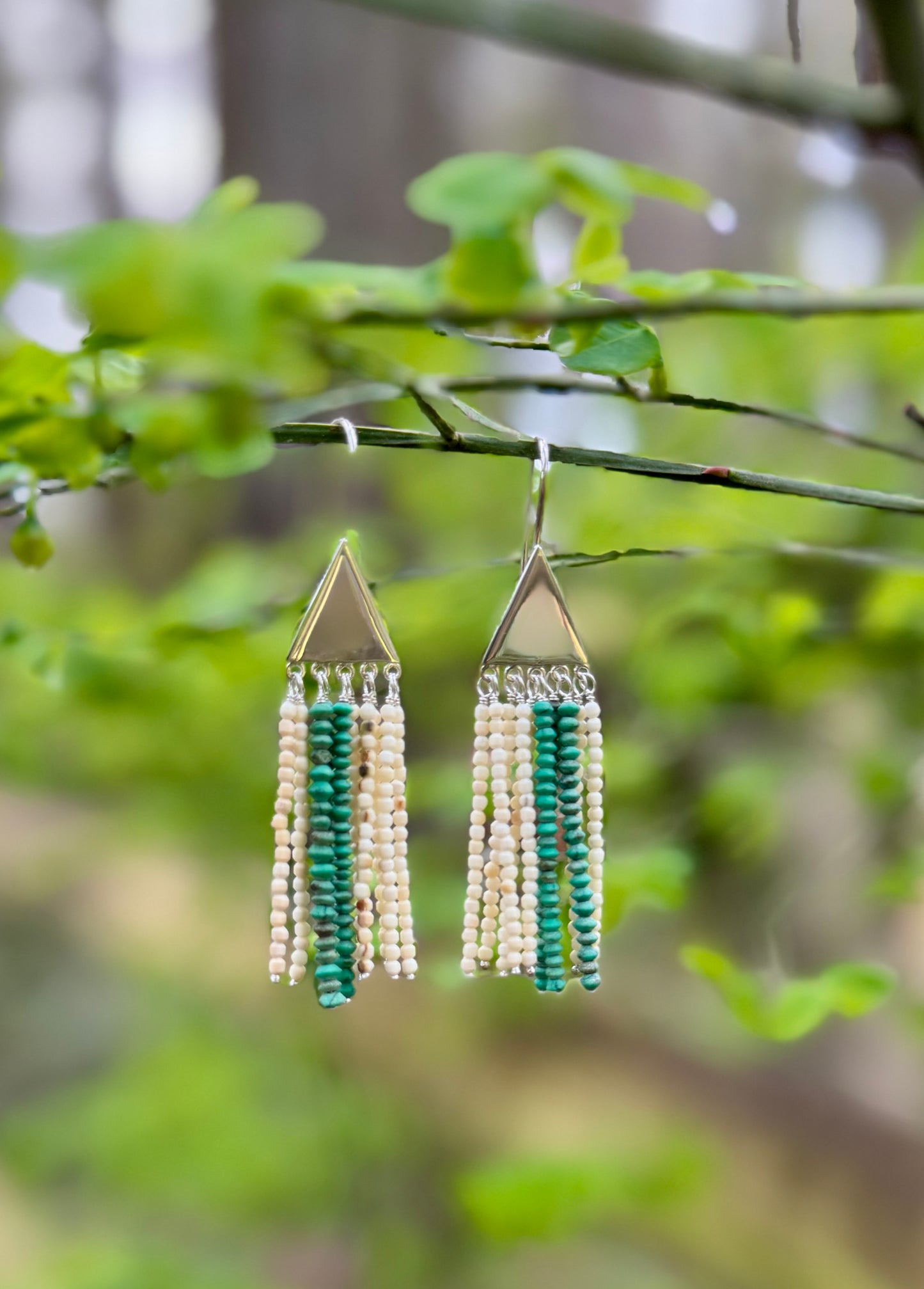Mammoth Triangle Fringe Chandelier Earrings