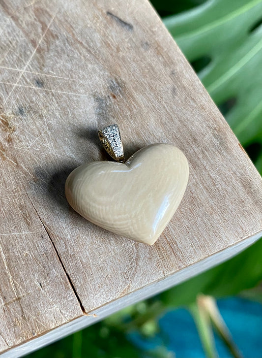 Diamond Pave Mammoth Ivory Heart