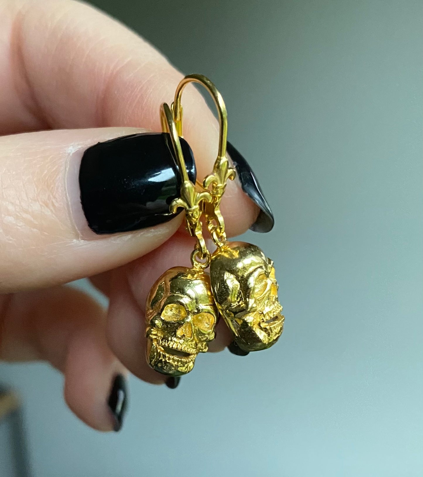 18kt Gold Vermeil Skull Earrings