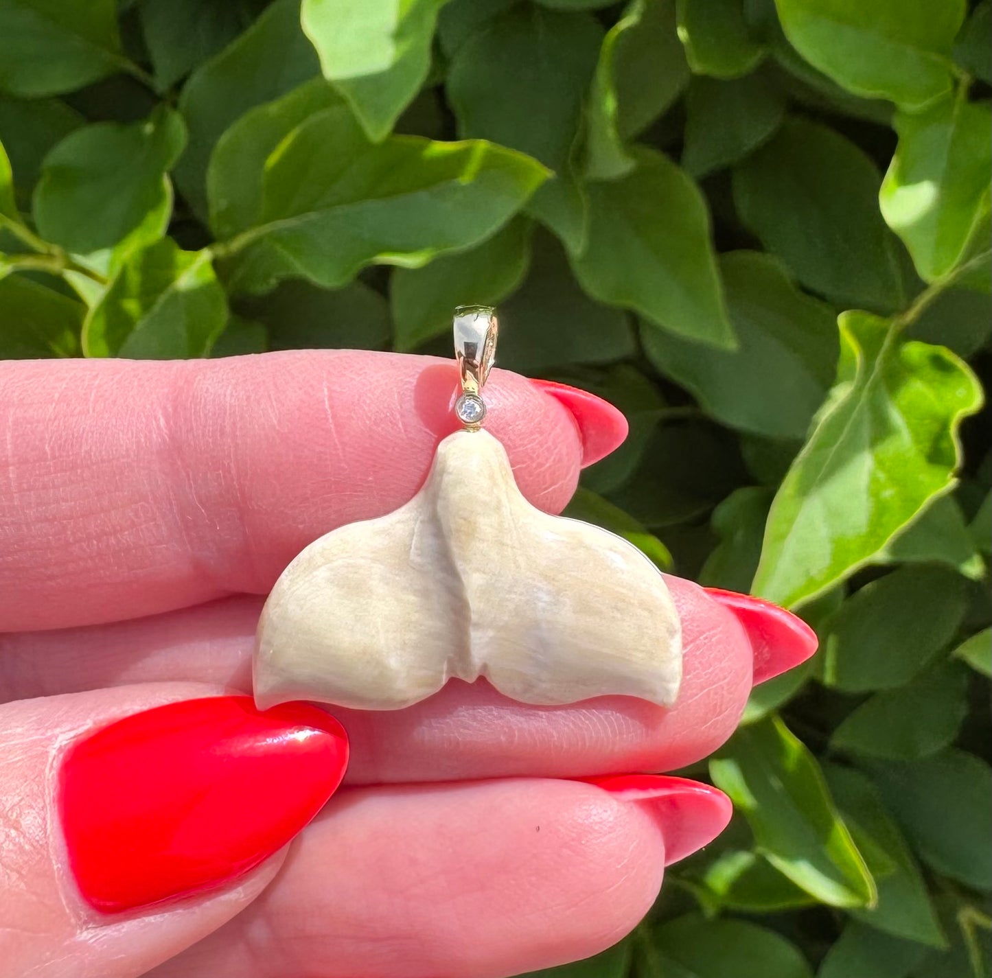 Diamond Whale Tail Pendant