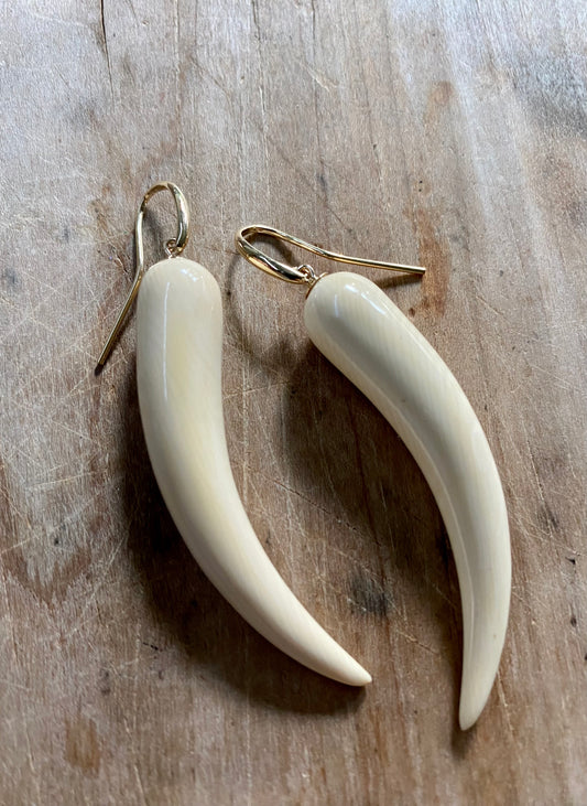 Mammoth Tusk Horn Earrings