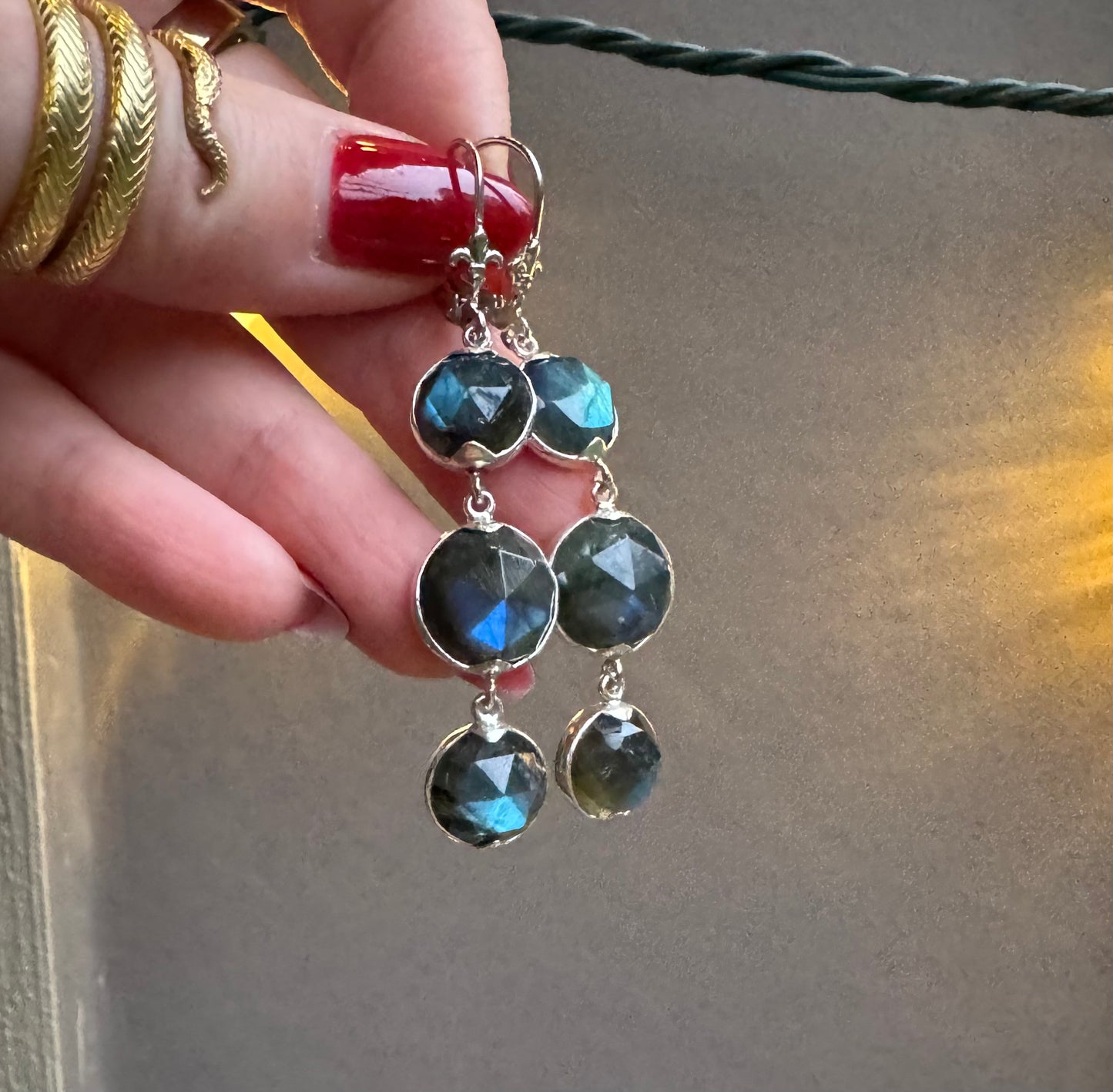 Rose Cut Faceted Earrings