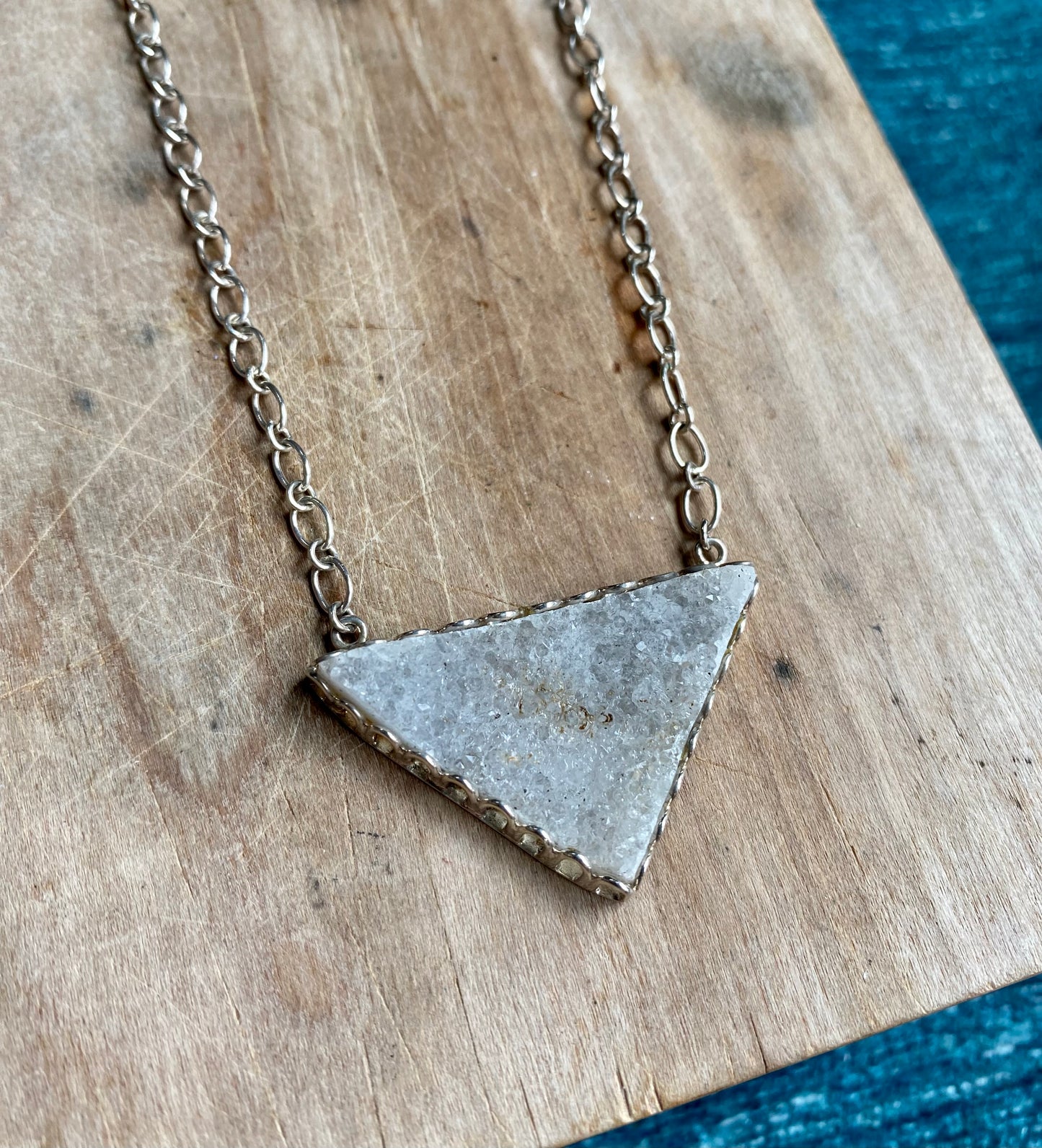 Druzy Inverted Triangle Necklace