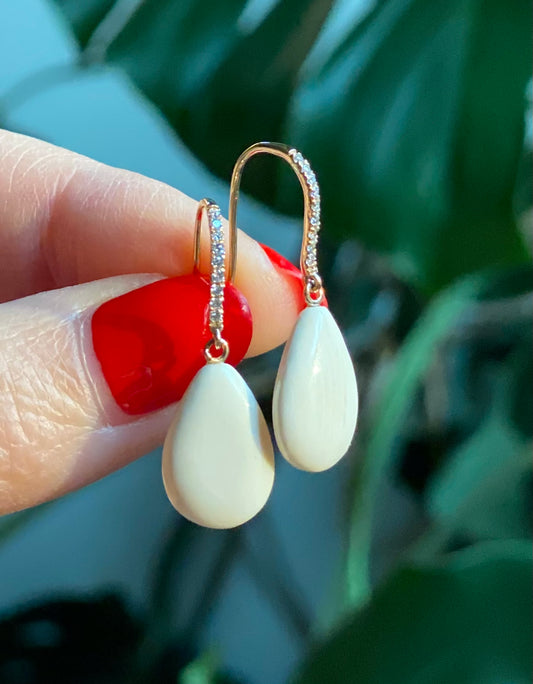 Dew Drop Diamond Pave 14kt Earrings