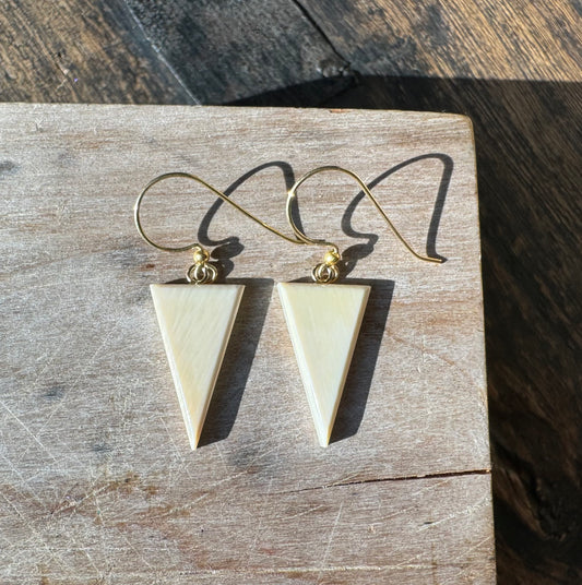 Mammoth Triangle + 14kt French Hook Earrings