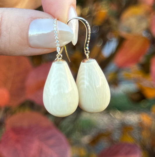 Mammoth Pear Drop Diamond Pave Earrings