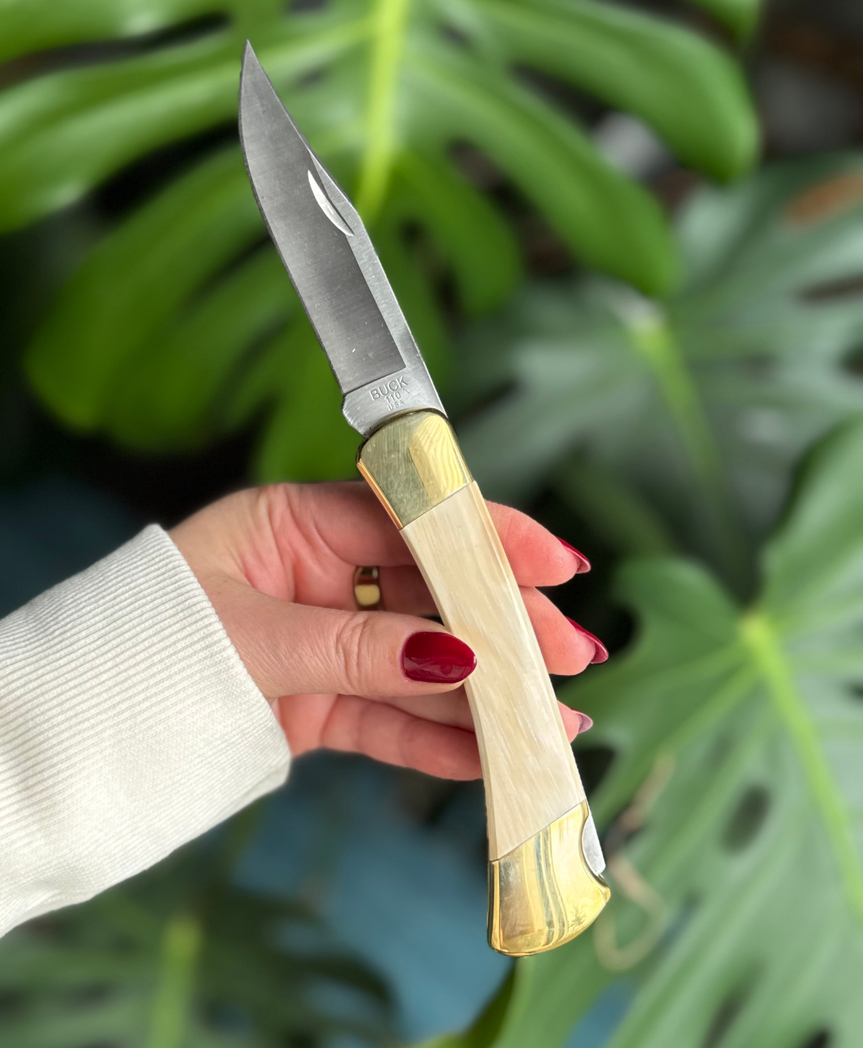 Prehistoric Mammoth Buck 110 Knife – Ivory Jacks