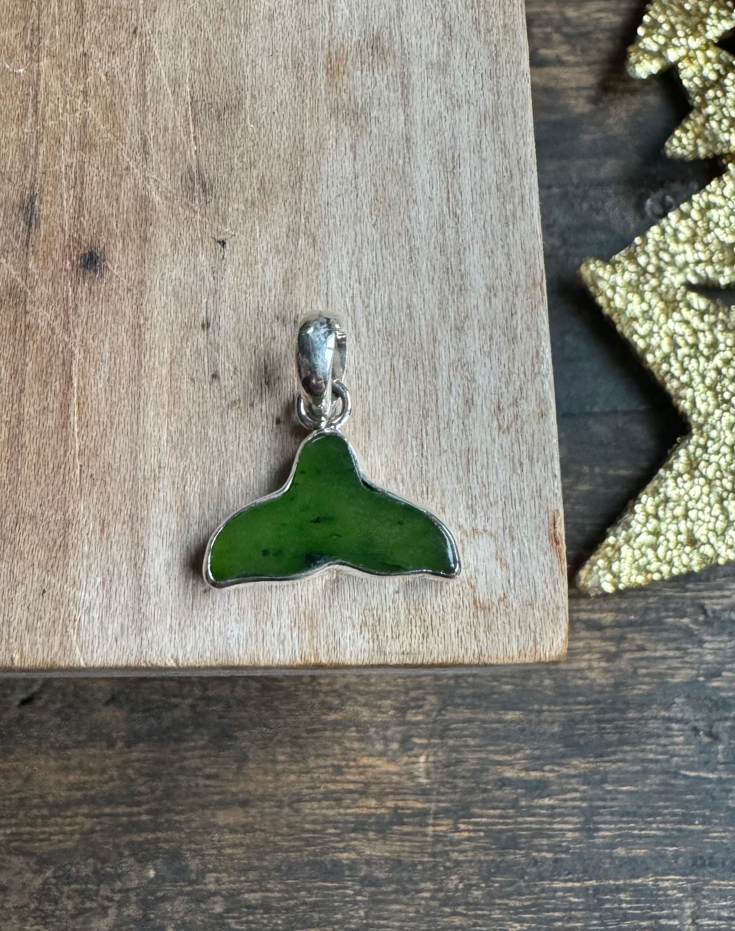 Jade Whale Tail Earrings and Pendant