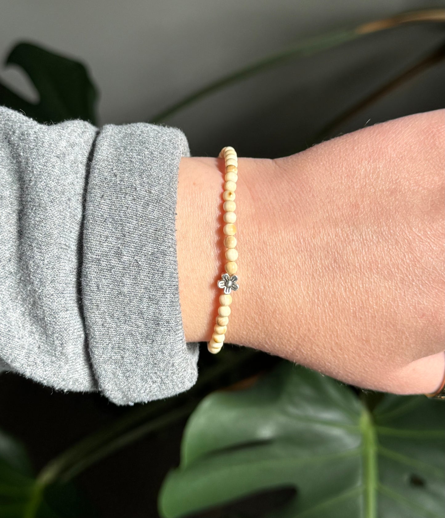 Forget Me Not + Mammoth Ivory Bracelet