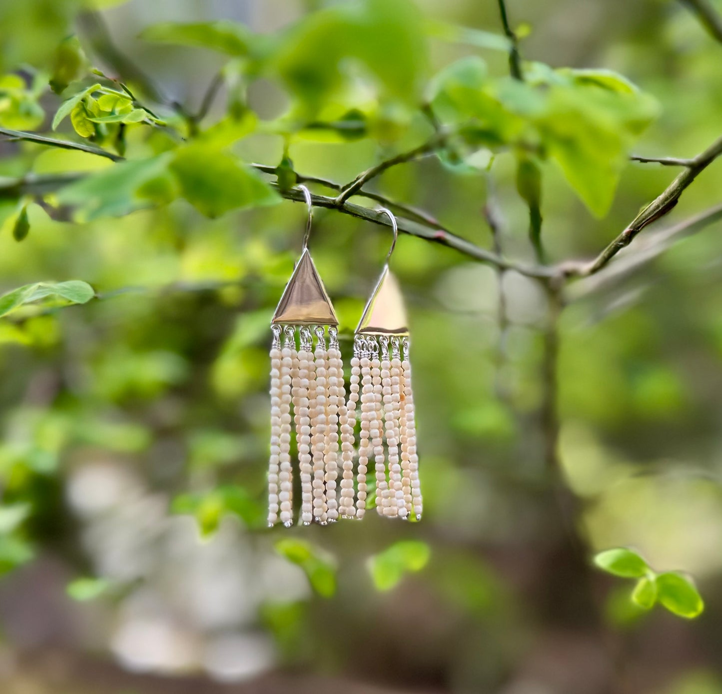 Mammoth Triangle Fringe Chandelier Earrings