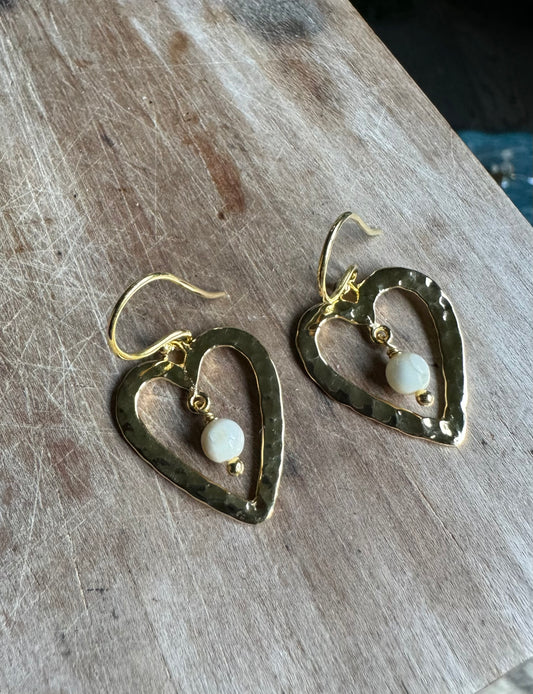 18kt Gold Vermeil Heart Earrings