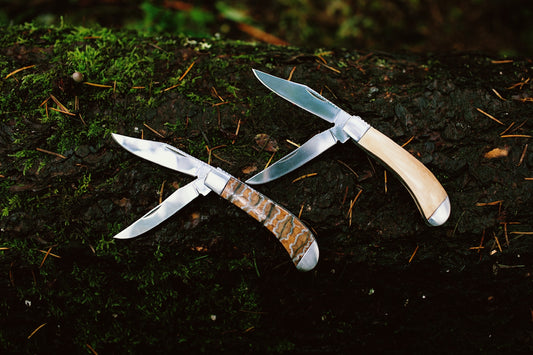 Double Blade Mammoth Tooth Trapper Pocket Knife