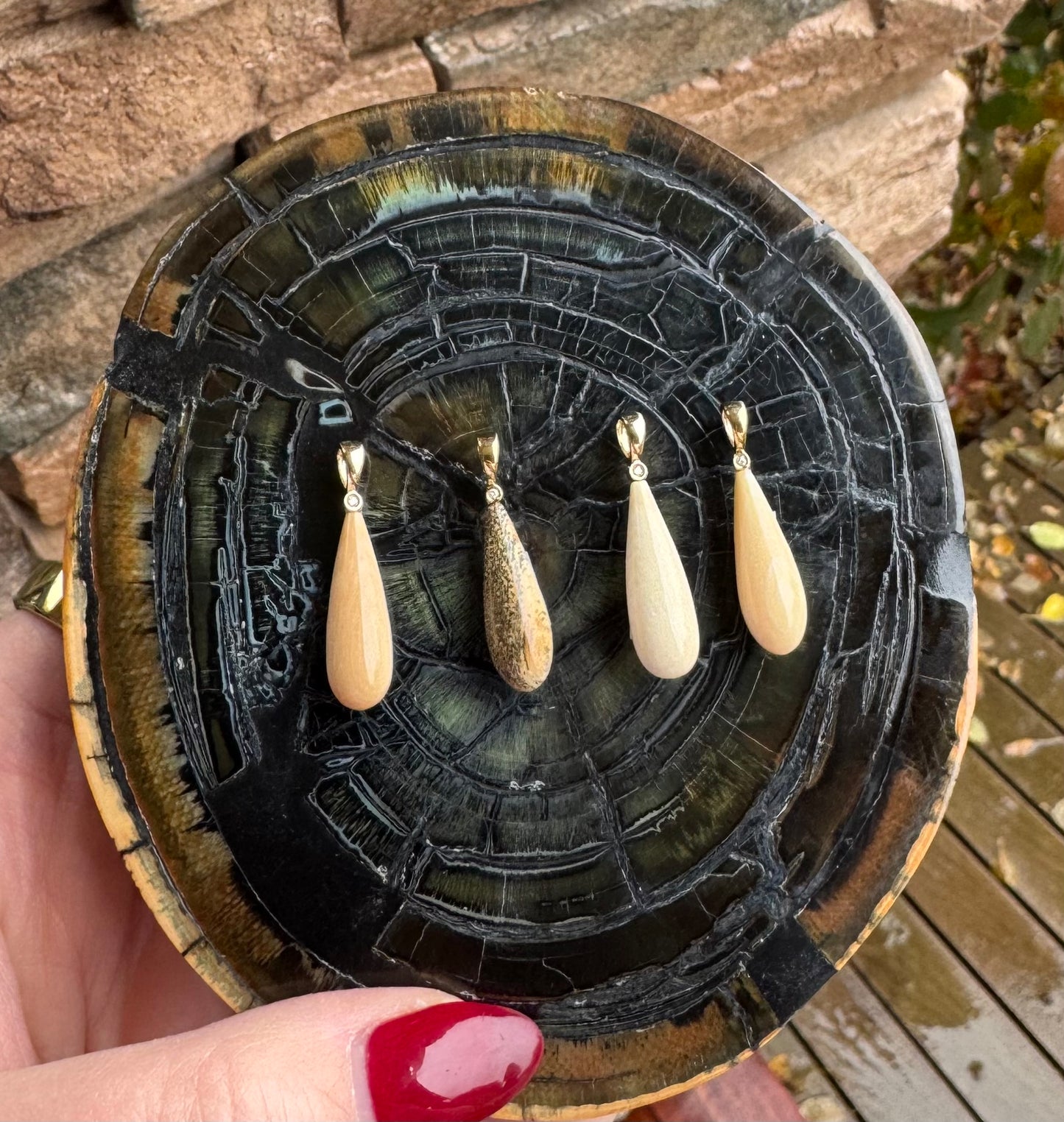 Small Mammoth + Diamond Drop Pendant