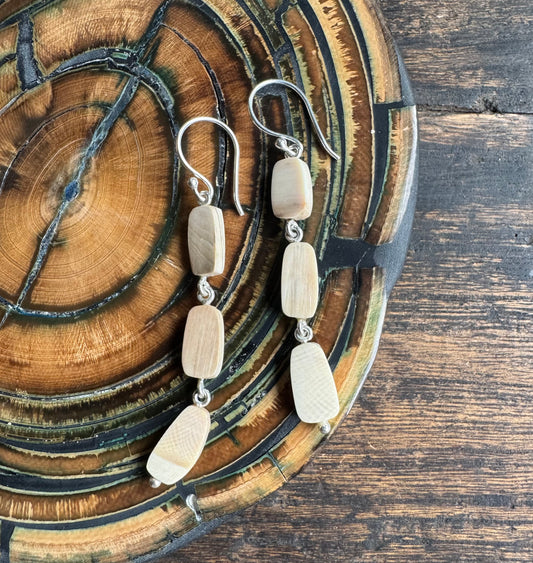 Triple Fossil Mammoth Earrings