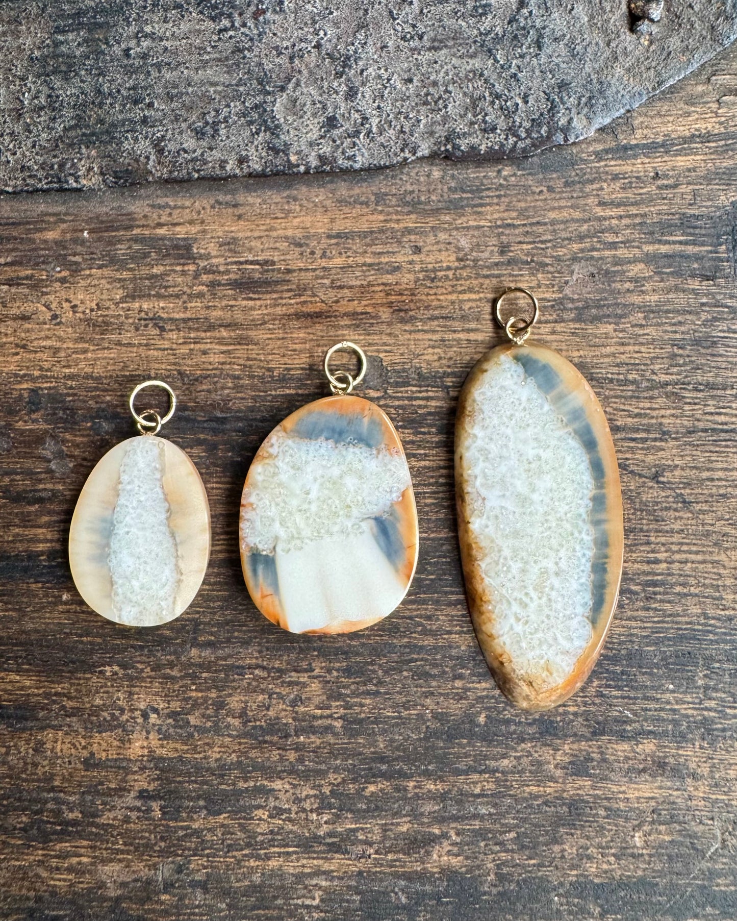 Fossil Walrus Tusk Slice + 14kt Pendant