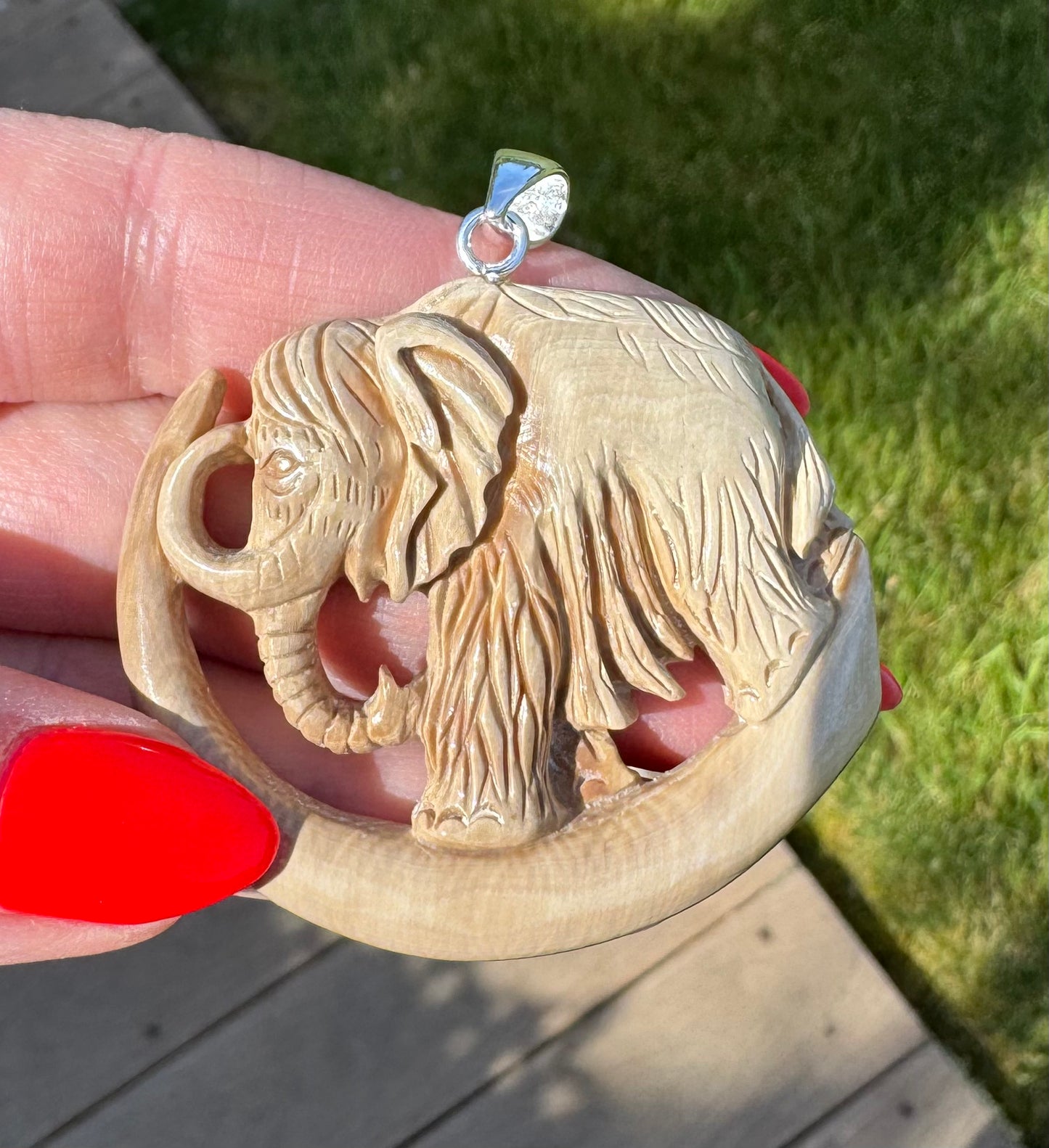 Mammoth on Tusk Brooch