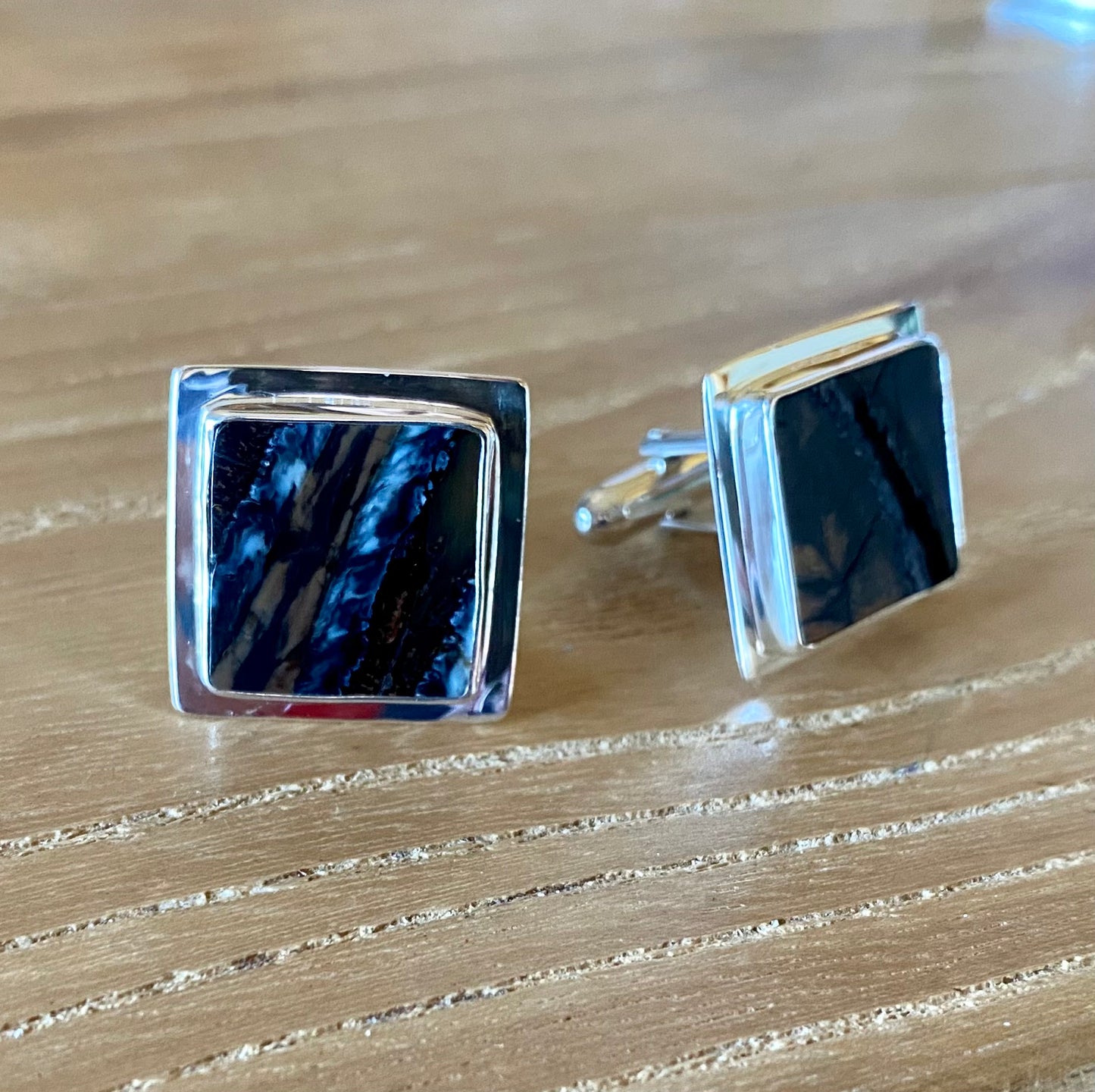 Square, Flat Mammoth Tooth Cufflinks