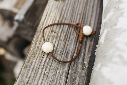 Vegan Leather + Double Mammoth Bracelet