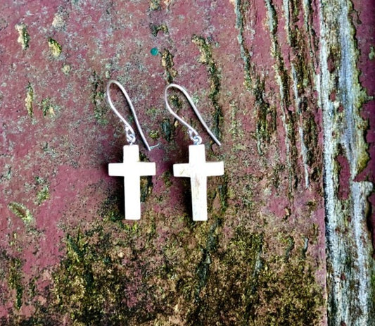 Mammoth Cross Earrings