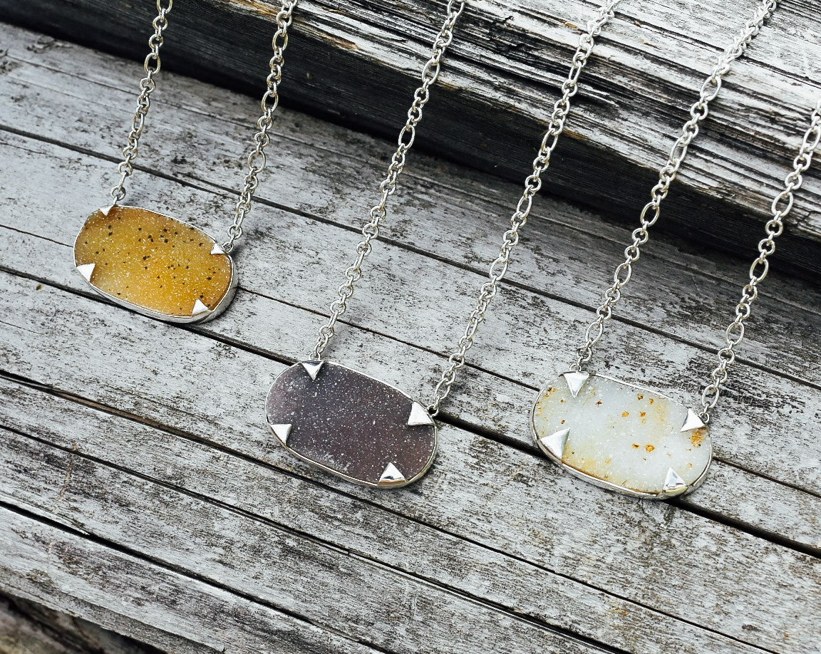 Oval Druzy Necklace