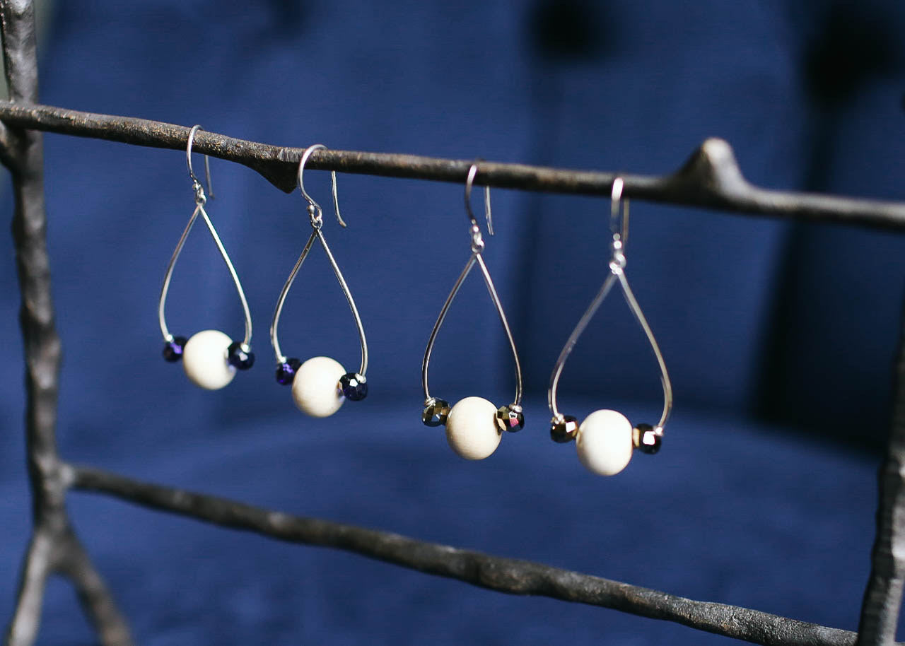 Faceted Rain Drop Earrings