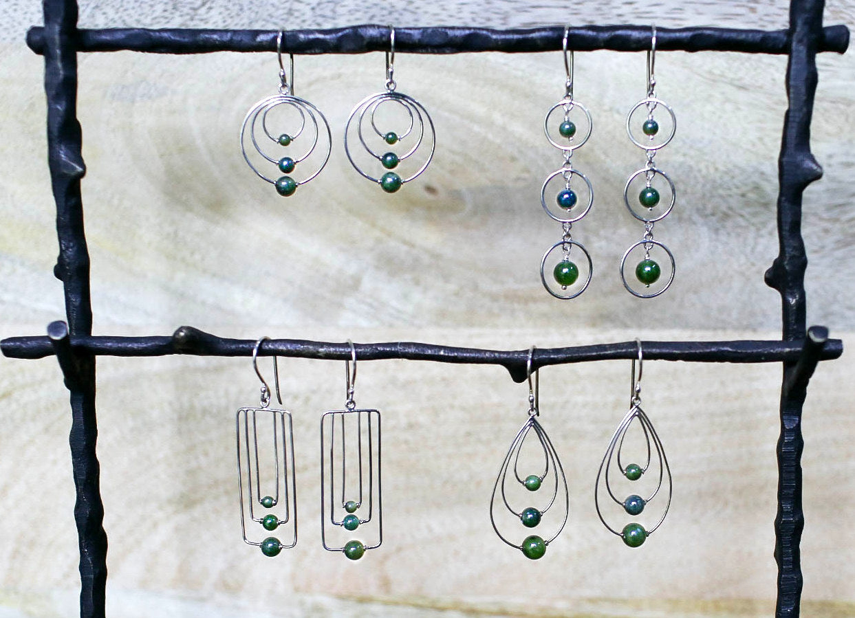 Jade Triple Loop Earrings