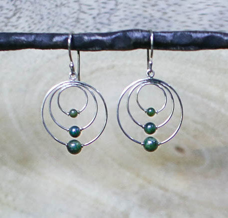 Jade Triple Circle Earrings