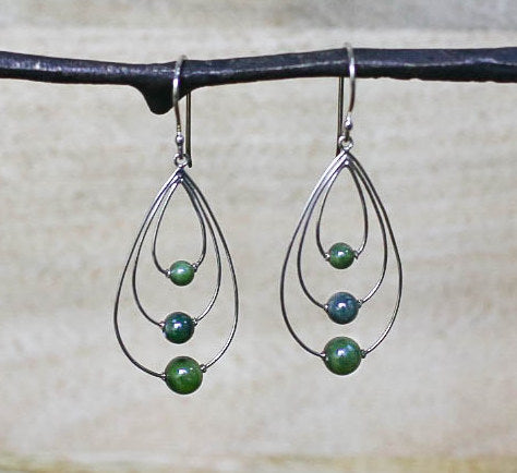 Jade Triple Loop Earrings