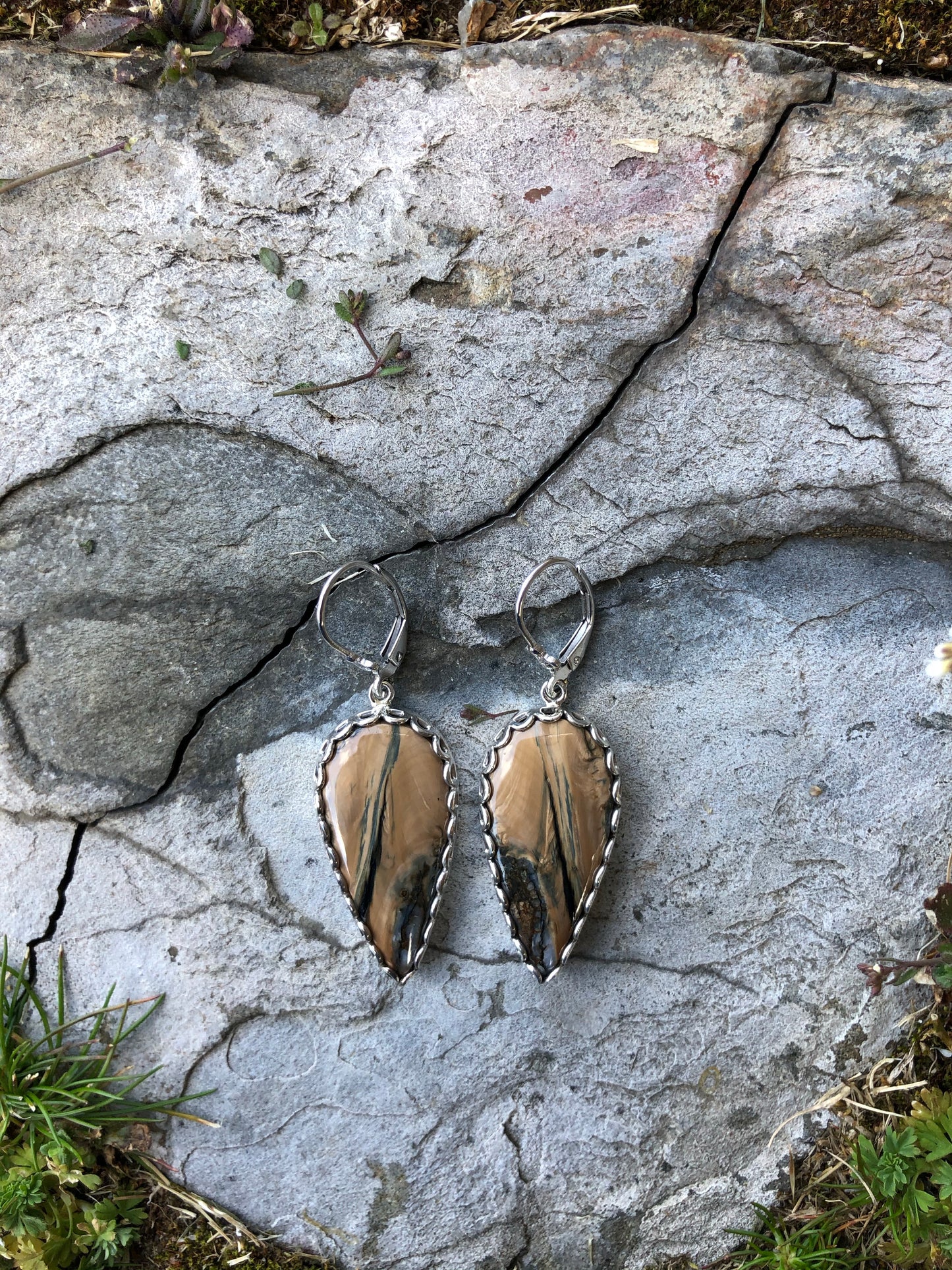 Mammoth Tooth Inverted Drop Earrings