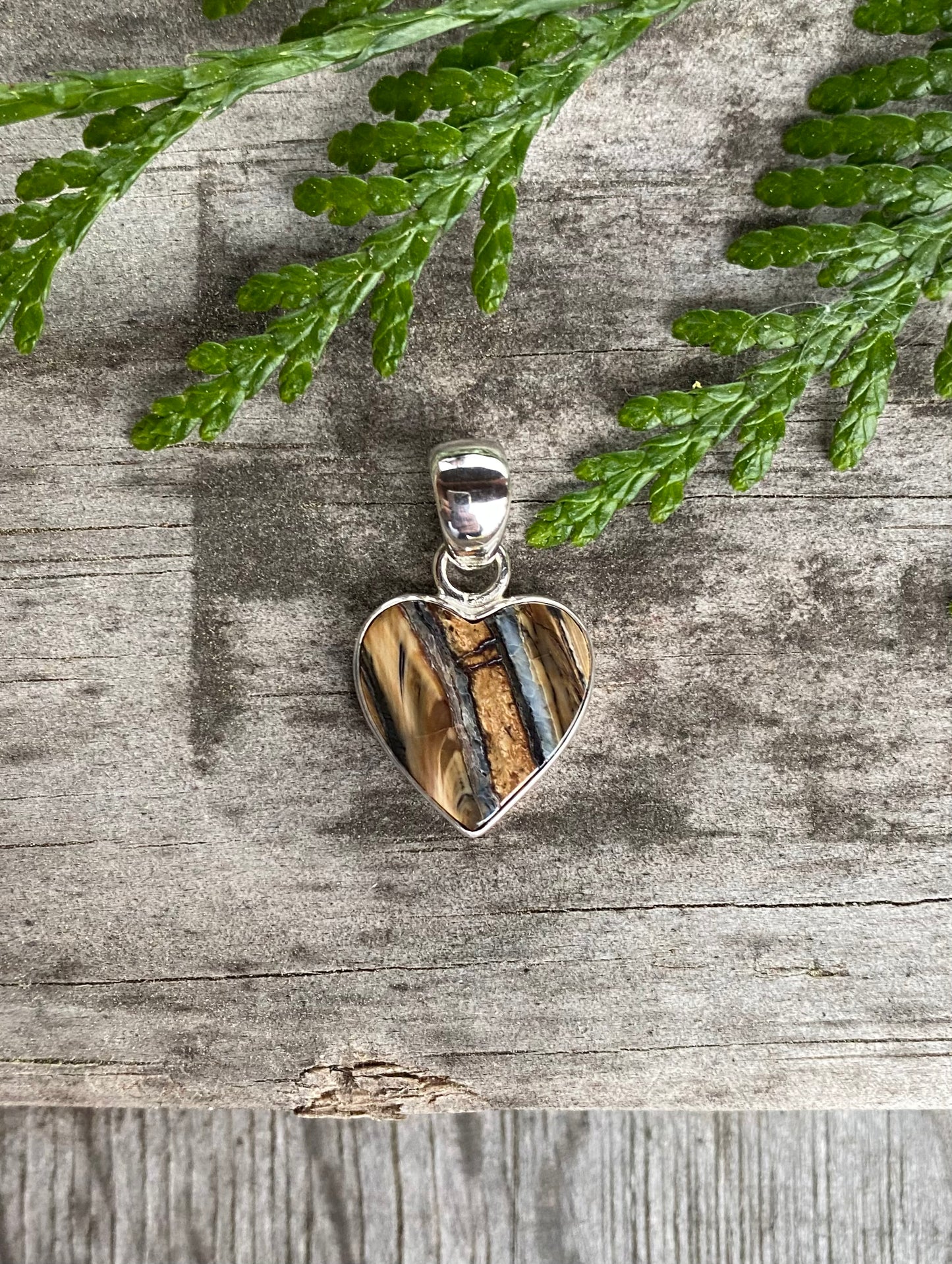 Small Mammoth Tooth Heart Pendant