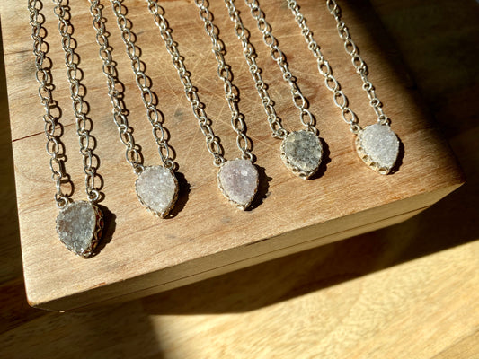 Mini Druzy Drop Pendant Necklace