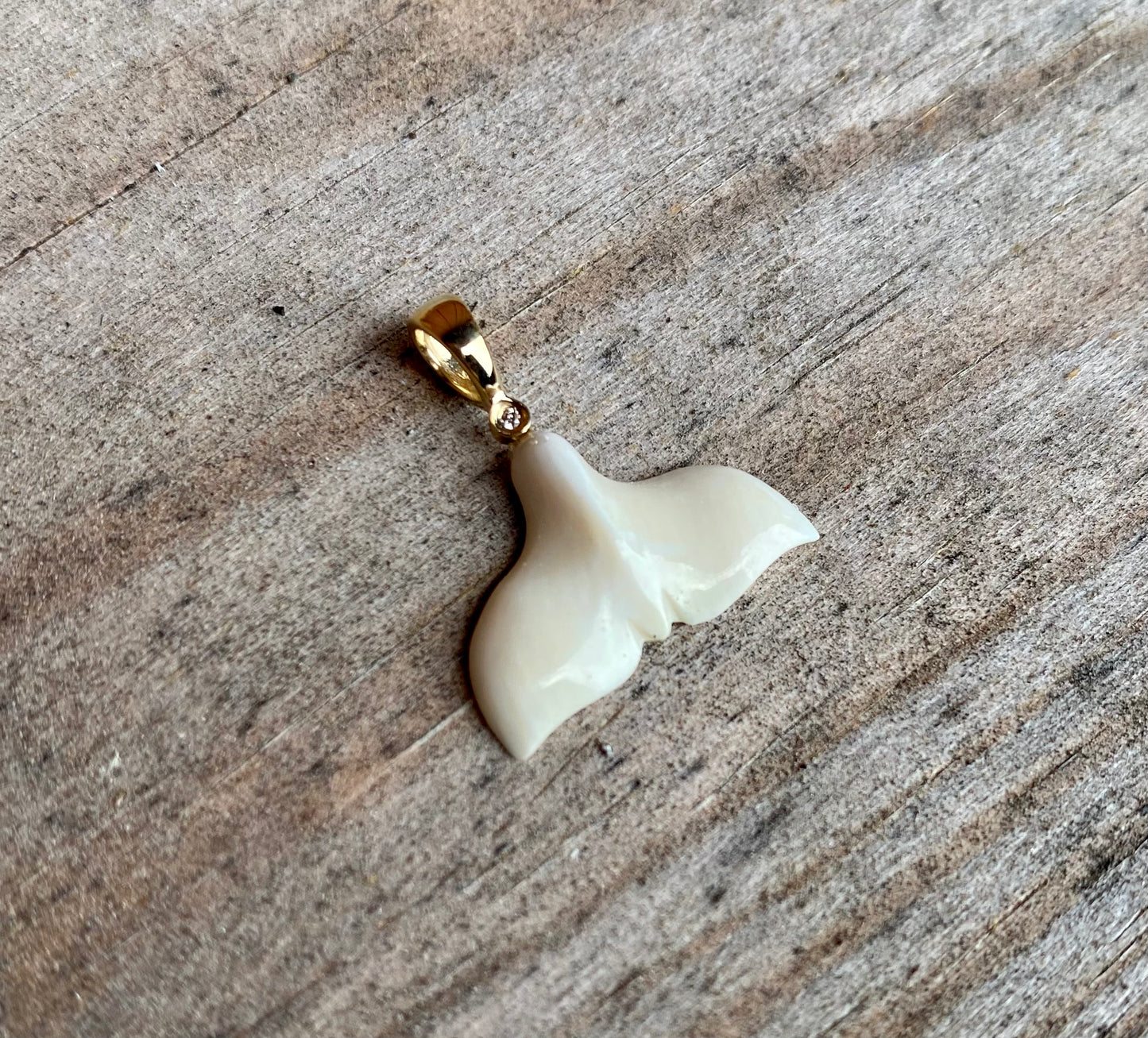 Diamond Whale Tail Pendant