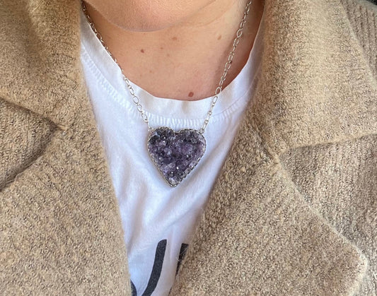Amethyst Heart Necklace