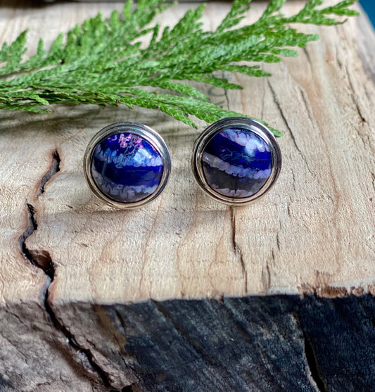 Blue Mammoth Tooth Double Domed Cufflinks