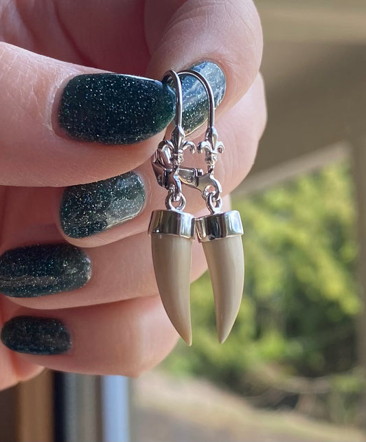 Mini Tusk Lever Back Earrings