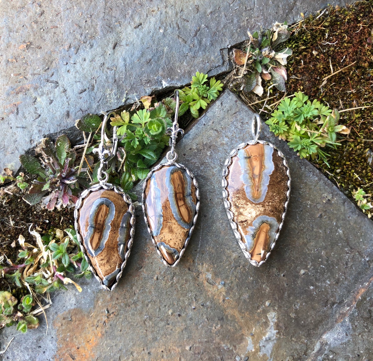 Mammoth Tooth Inverted Drop Earrings