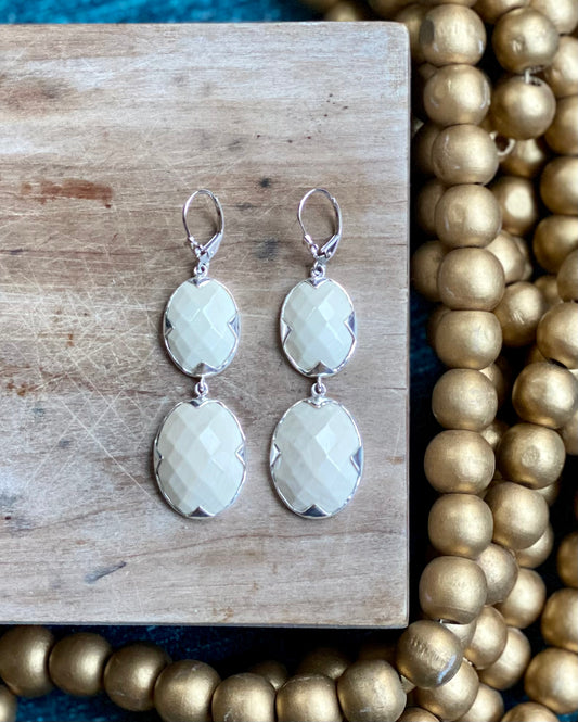 Double Faceted Mammoth Earrings