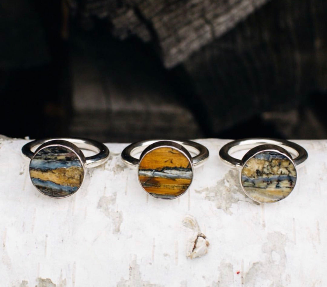 Mammoth Tooth Round Flat Ring