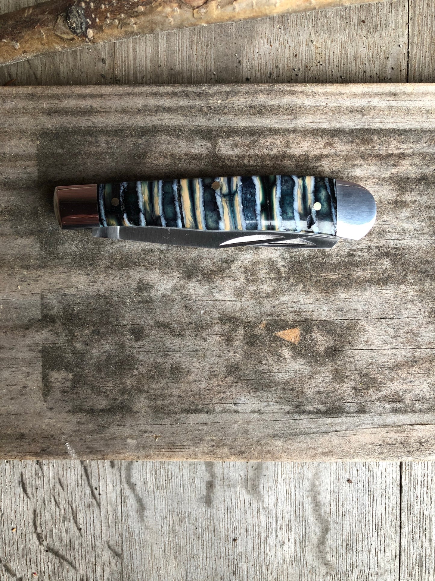 Double Blade Mammoth Tooth Trapper Pocket Knife