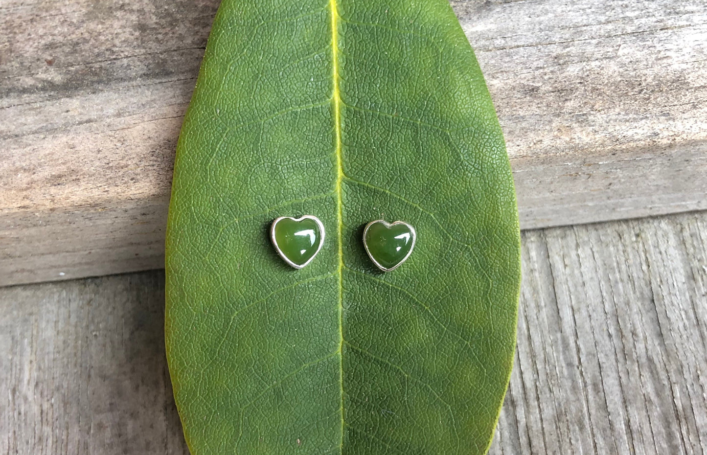 Tiny Jade Heart Earrings