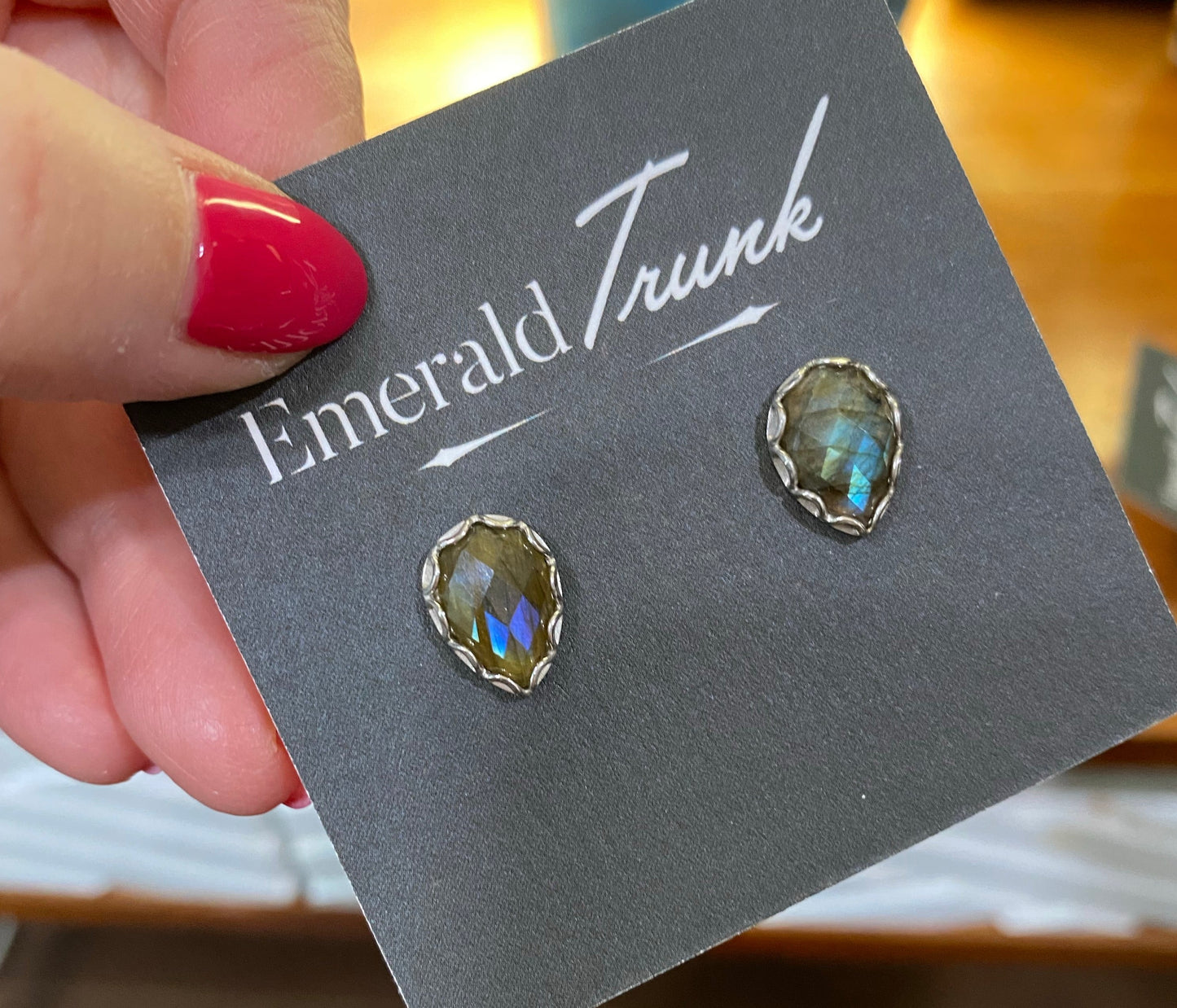 Faceted Labradorite Post Earrings