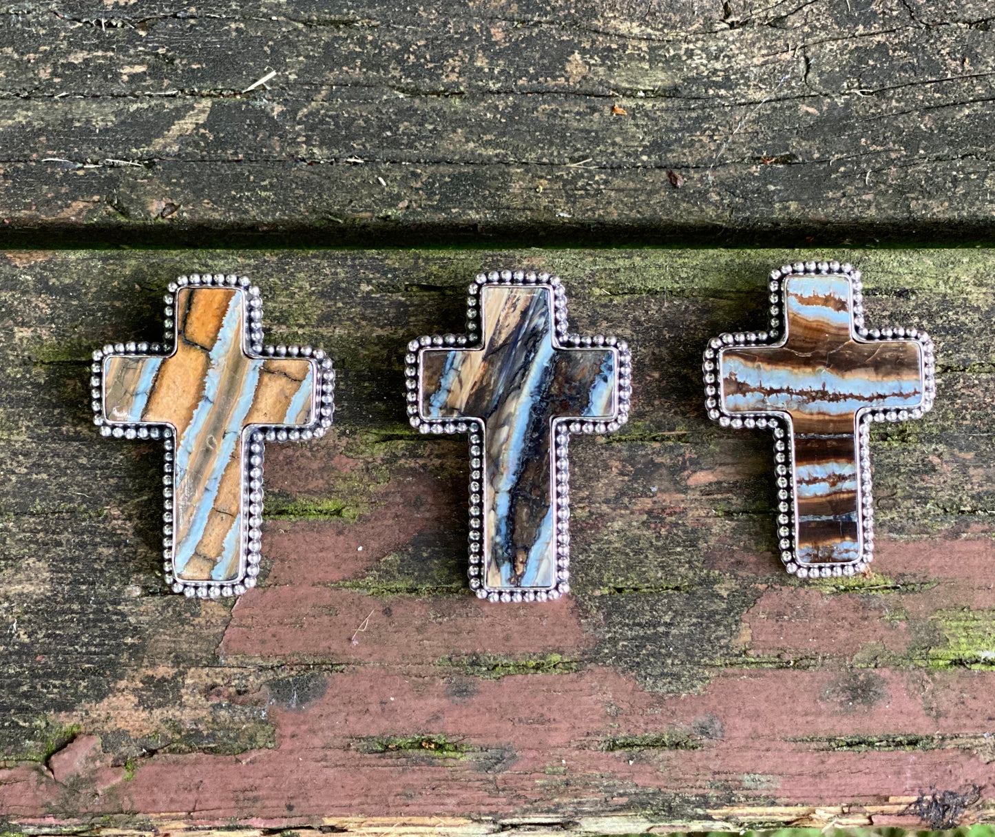 Mammoth Tooth Cross Pin Pendant