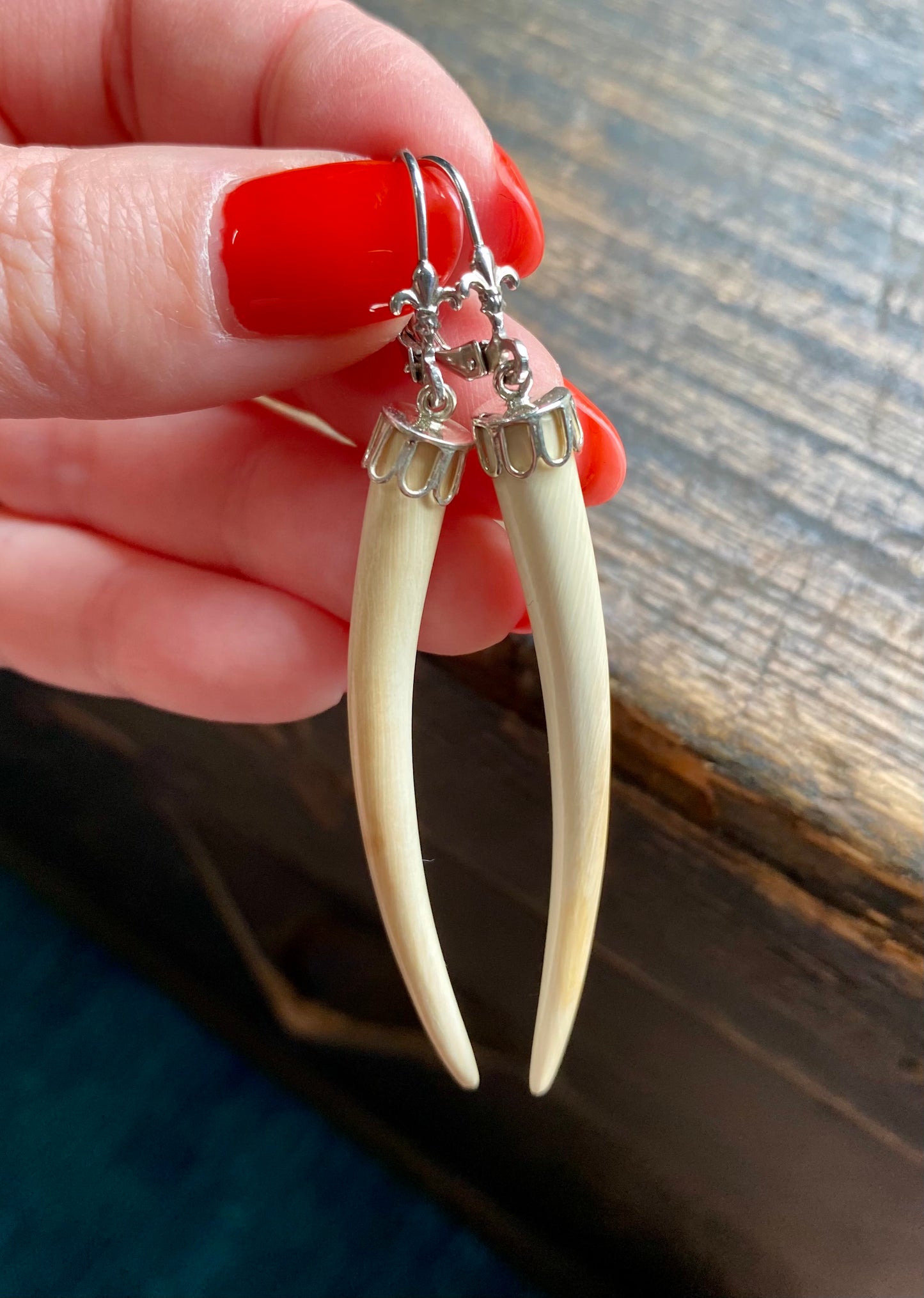 Thin Mammoth Tusk Earrings
