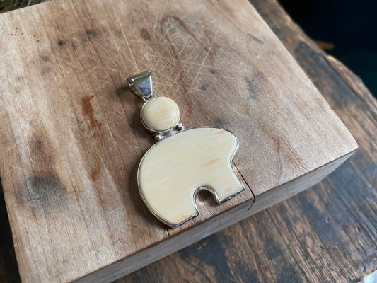 Mammoth Ivory Bear Pendant