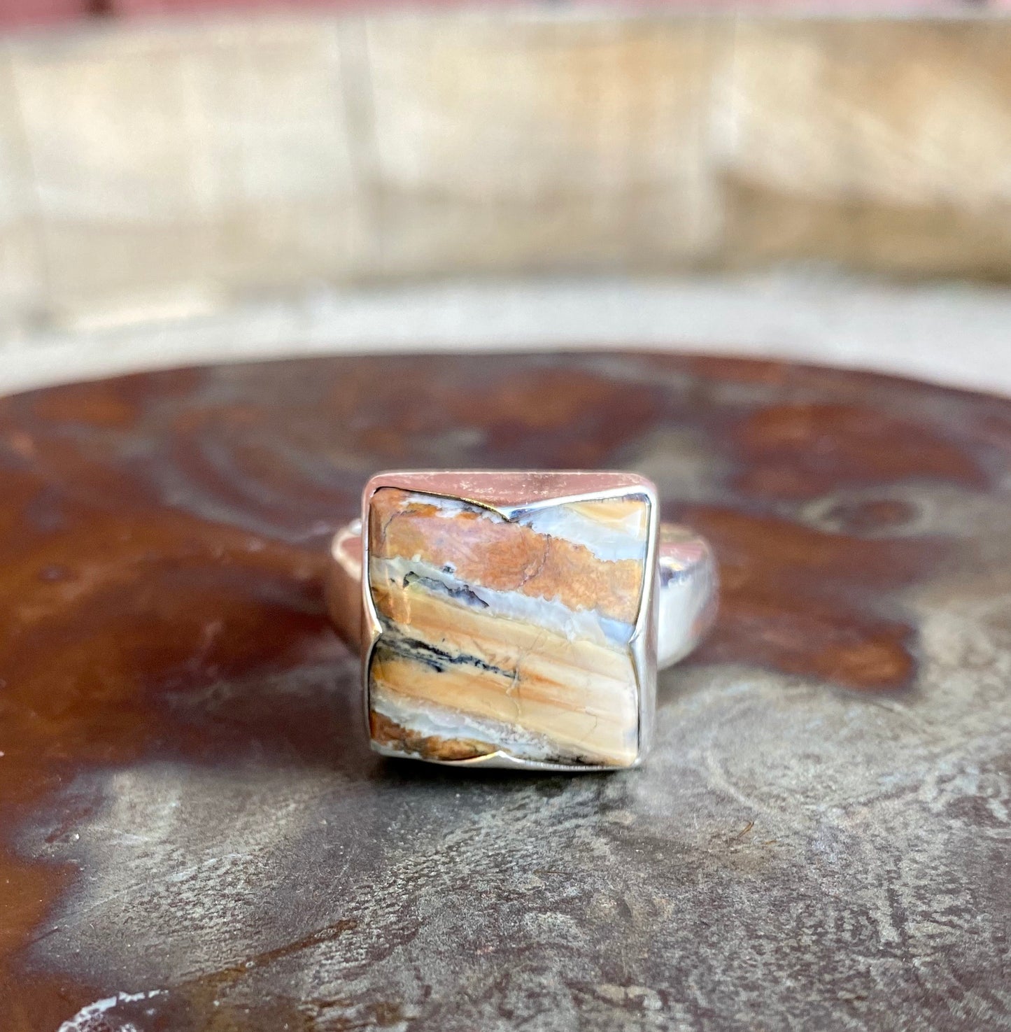 Square Mammoth Tooth Ring