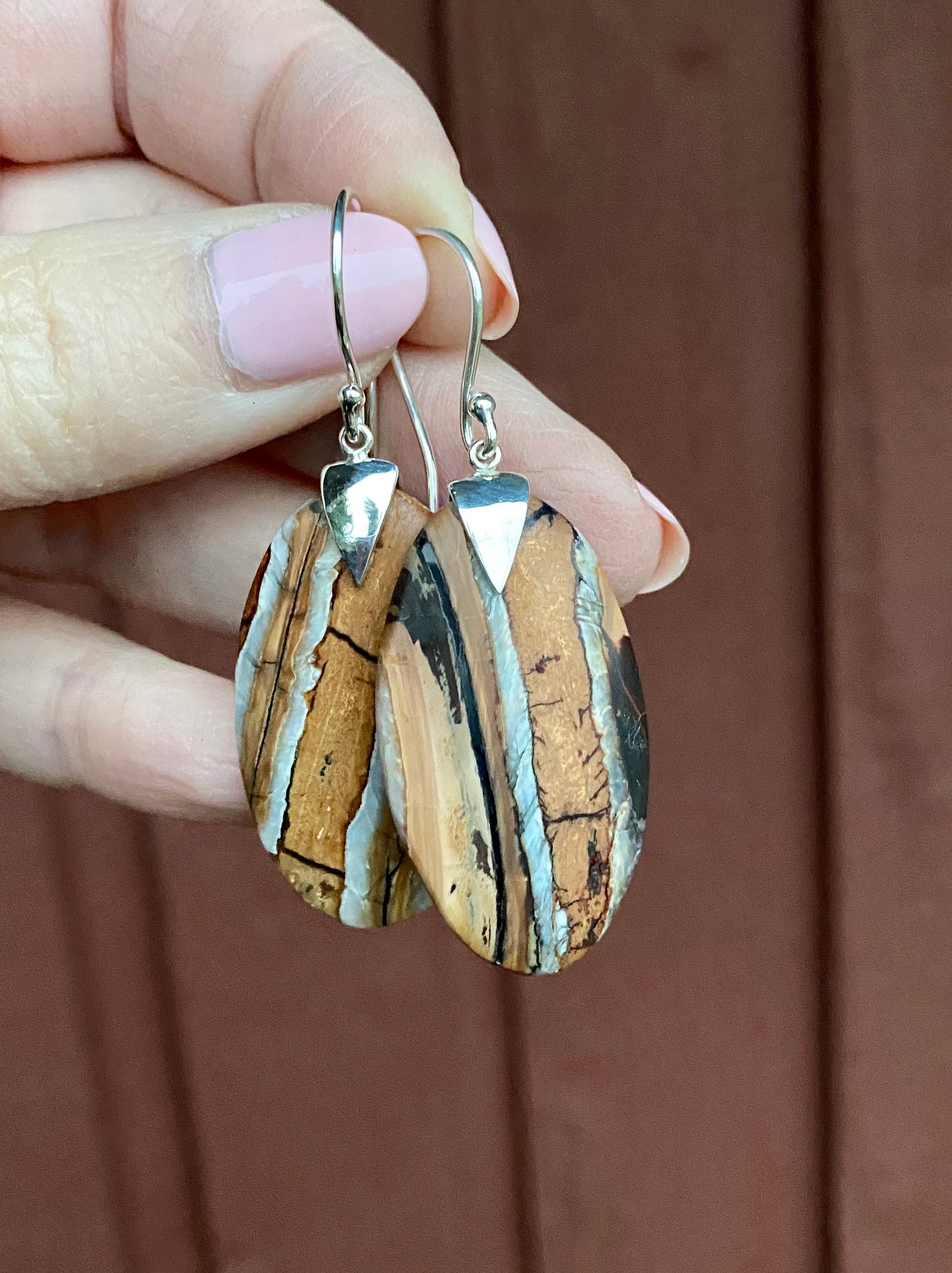 Mammoth Tooth Oval Spike Earrings