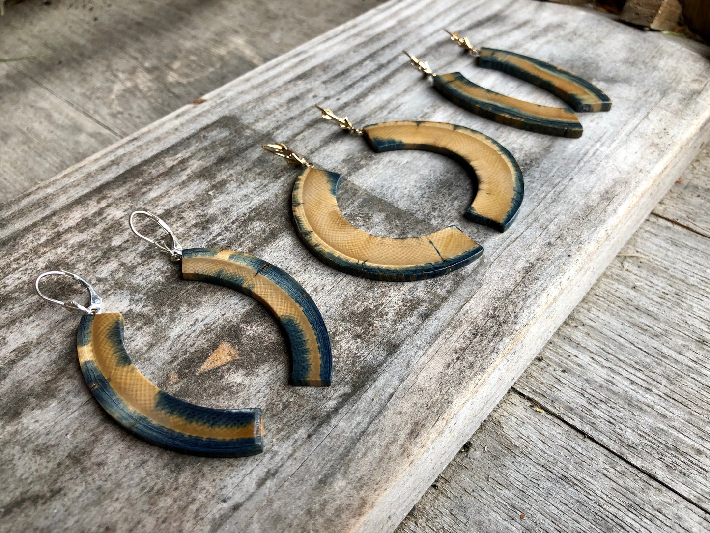 Blue Natural Tusk Earrings